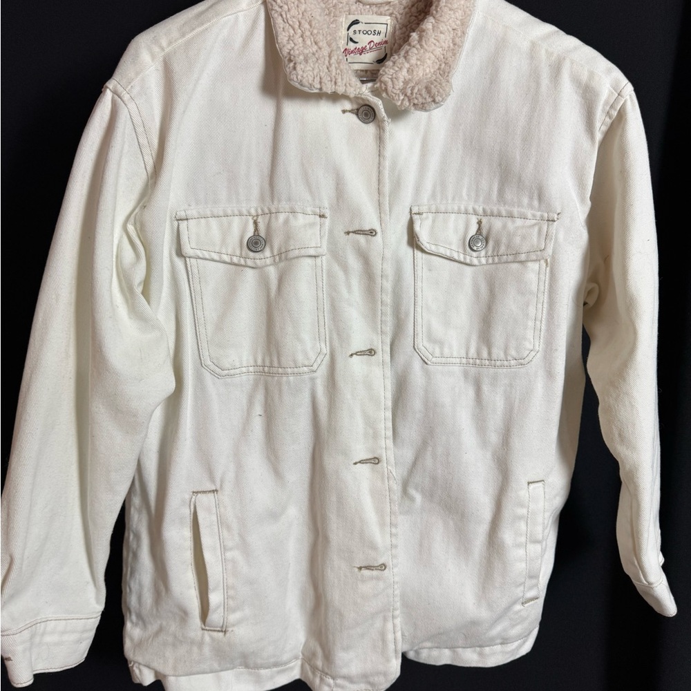 White Sherpa-Lined Jacket
